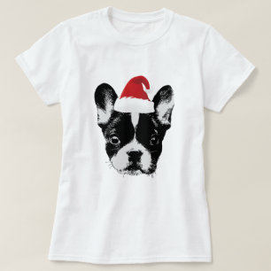 Kersthond Santa Frenchie T-shirt