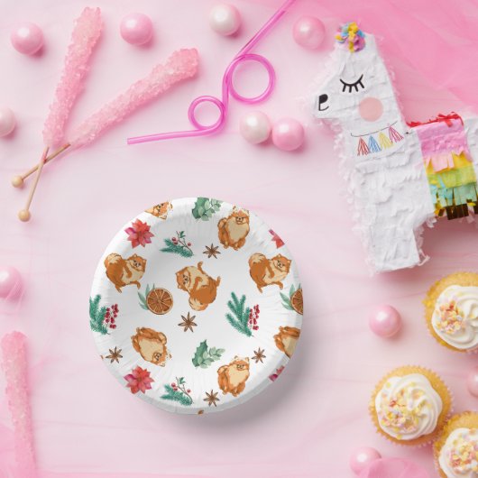 Kersthond Schattige Feestelijk Papieren Kommen (Feest)