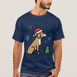 Kersthond Schattige Kerstman Puppyee Prettig Woofm T-shirt