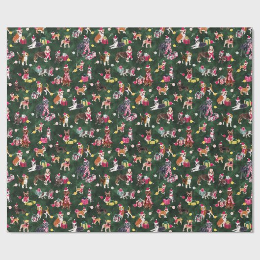 KERSTHOND SCHATTIGHEID SMARAGD CADEAUPAPIER (Vlak)