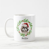 Kersthond Shih Tzu Santa Feestdagen Pet Koffiemok (Links)