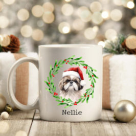 Kersthond Shih Tzu Santa Feestdagen Pet Koffiemok