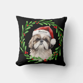 Kersthond Shih Tzu Santa Feestdagen Pet Kussen