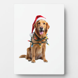 Kersthond Shirt, Kerst Goud Retriever Pyjama Fotoplaat