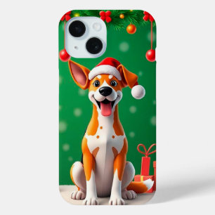 Kersthond Sinterklaas Hoed Telefoonhoes Cadeau iPhone 15 Case