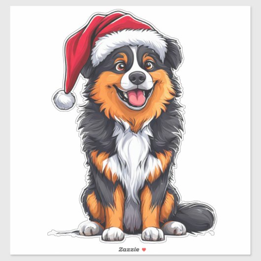 Kersthond Sinterklaashoed Feestdagen Schattige Hui Sticker (Vel)