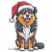 Kersthond Sinterklaashoed Feestdagen Schattige Hui Sticker (Voorkant)
