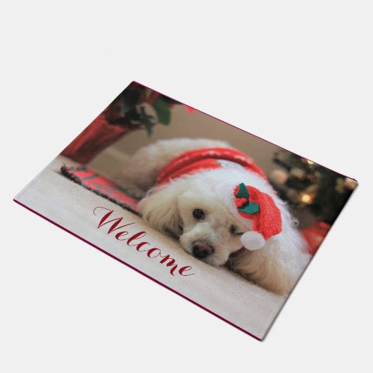 kersthond-Speelgoed-hond Deurmat (Schuin)