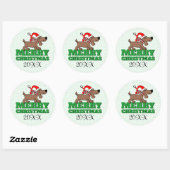 Kersthond sticker 3 inch (vel van 6) (Vel)