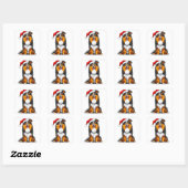 Kersthond Sticker Kerstmuts Cadeau Pret (Vel)