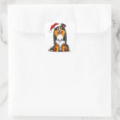 Kersthond Sticker Kerstmuts Cadeau Pret (Tas)