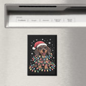 Kersthond Teckel Santa Xmas Wiener Magneet (Insitu (Vaatwasser))