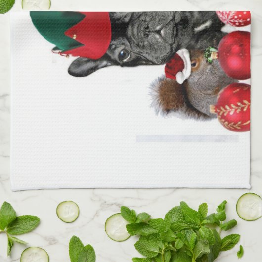 Kersthond Theedoek (Gevouwen)