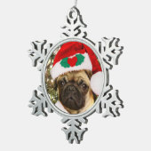 kersthond tin sneeuwvlok ornament (Rechts)