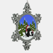Kersthond Tin Sneeuwvlok Ornament (Links)