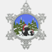 Kersthond Tin Sneeuwvlok Ornament (Voorkant)