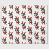 Kersthond uit Boston Cadeaupapier (Vlak)