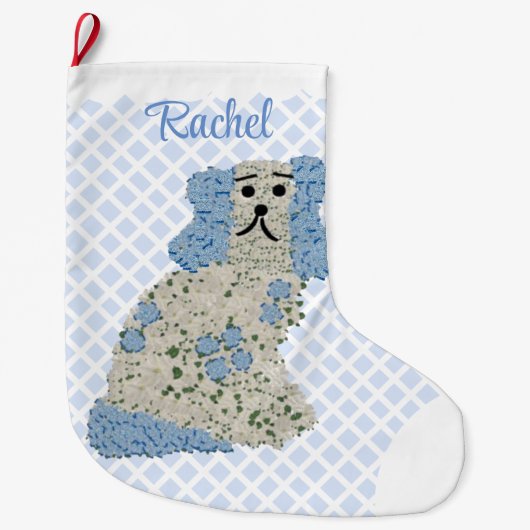 kersthond uit Staffordshire Grote Kerstsok (Voorkant)