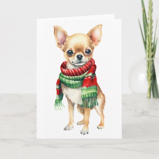 Kersthond, Vakantie Chihuahua BLANK Feestdagen Kaart (Voorkant)
