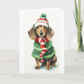 Kersthond, Vakantie Daschund (doxy) BLANK Feestdagen Kaart (Voorkant)
