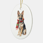 Kersthond, vakantie Duitse herder Keramisch Ornament (Links)