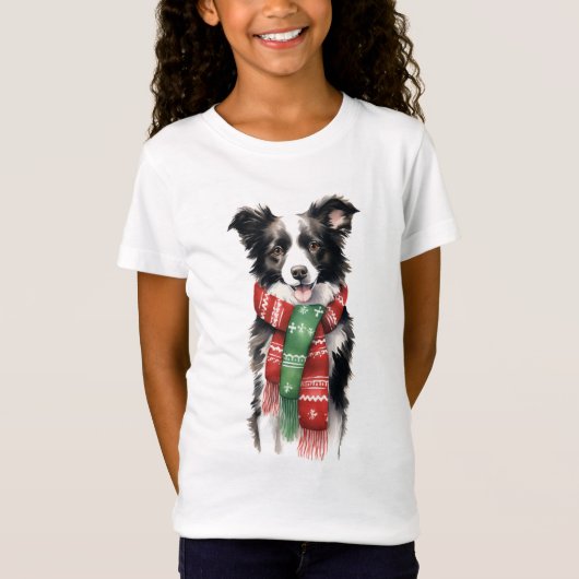 Kersthond, Vakantiegrens Collie T-shirt (Voorkant)