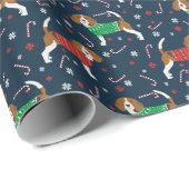 kersthond van Beagle Sweater Cadeaupapier (Rol Hoek)