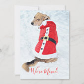 kersthond verplaatsen in sneeuwrood Suite Feestdagenkaart (Voorkant)