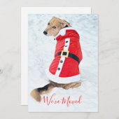 kersthond verplaatsen in sneeuwrood Suite Feestdagenkaart (Voorkant / Achterkant)