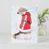 kersthond verplaatsen in sneeuwrood Suite Feestdagenkaart (Staand voorkant)
