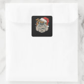 Kersthond Vierkante Sticker (Tas)