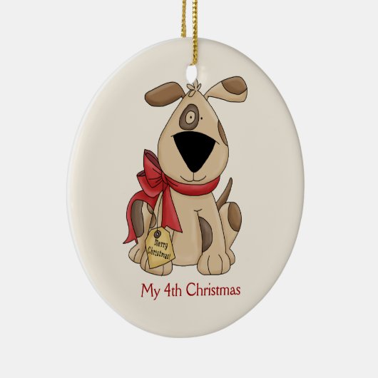 Kersthond voor kinderen keramisch ornament (Rechts)