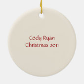 Kersthond voor kinderen keramisch ornament (Achterkant)