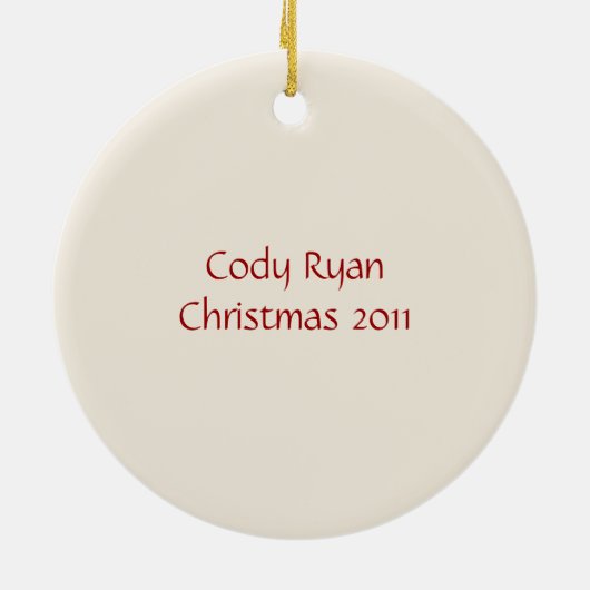 Kersthond voor kinderen keramisch ornament (Achterkant)