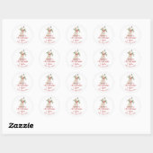 Kersthond vrolijk kerst typografie ronde sticker (Vel)