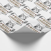 Kersthond: Vrolijk kerstfeest! Cadeaupapier (Hoek)