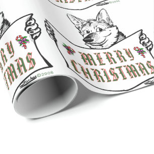 Kersthond: Vrolijk kerstfeest! Cadeaupapier