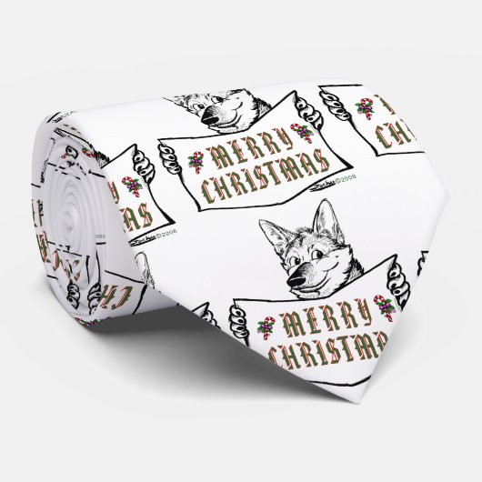 Kersthond: Vrolijk kerstfeest! Stropdas (Opgerold)