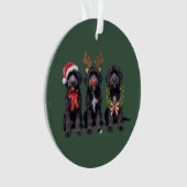 Kersthond Zwart Goldendoodle Doodle Moeder Winter Ornament (voorkant)
