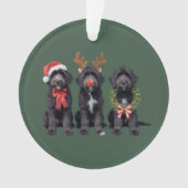 Kersthond Zwart Goldendoodle Doodle Moeder Winter Ornament (voorkant)