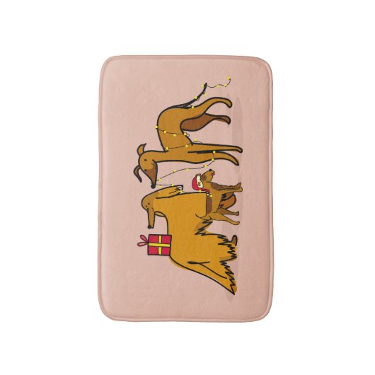 Kersthonden Badmat (Voorkant Verticaal)