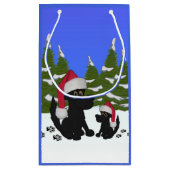 Kersthonden blauw klein cadeauzakje (Achterkant)