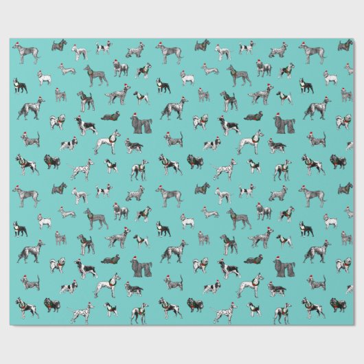  kersthonden cadeaupapier (Vlak)