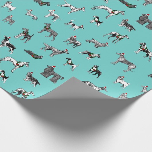  kersthonden cadeaupapier (Hoek)