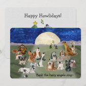 Kersthonden Cartoon Kaart 5" x 7" Uitnodigingen (Voorkant / Achterkant)