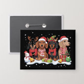 Kersthonden Dachshund liefhebber hond moeder Button (Voorkant / Achterkant)