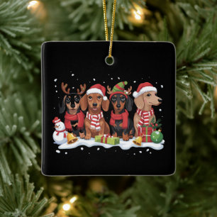 Kersthonden Dachshundliefhebber Hondenmoeder Keramisch Ornament