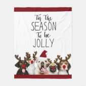 Kersthonden - dit is het seizoen van de juweel - fleece deken (Voorkant)