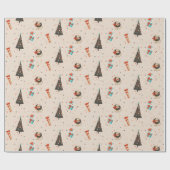 Kersthonden en -bomen cadeaupapier (Vlak)