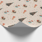 Kersthonden en -bomen cadeaupapier (Hoek)